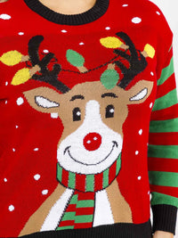 PLUS SIZE LONG SLEEVE CHRISTMAS GRAPHIC PULLOVER SWEATER