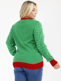 PLUS SIZE LONG SLEEVE CHRISTMAS GRAPHIC PULLOVER SWEATER