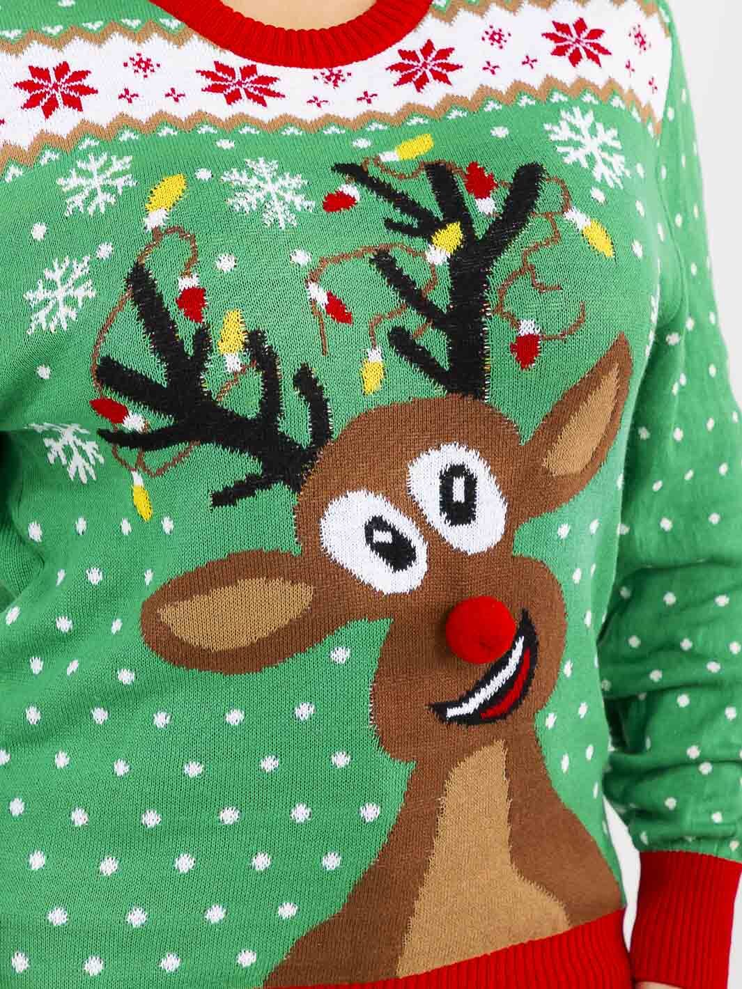 PLUS SIZE LONG SLEEVE CHRISTMAS GRAPHIC PULLOVER SWEATER