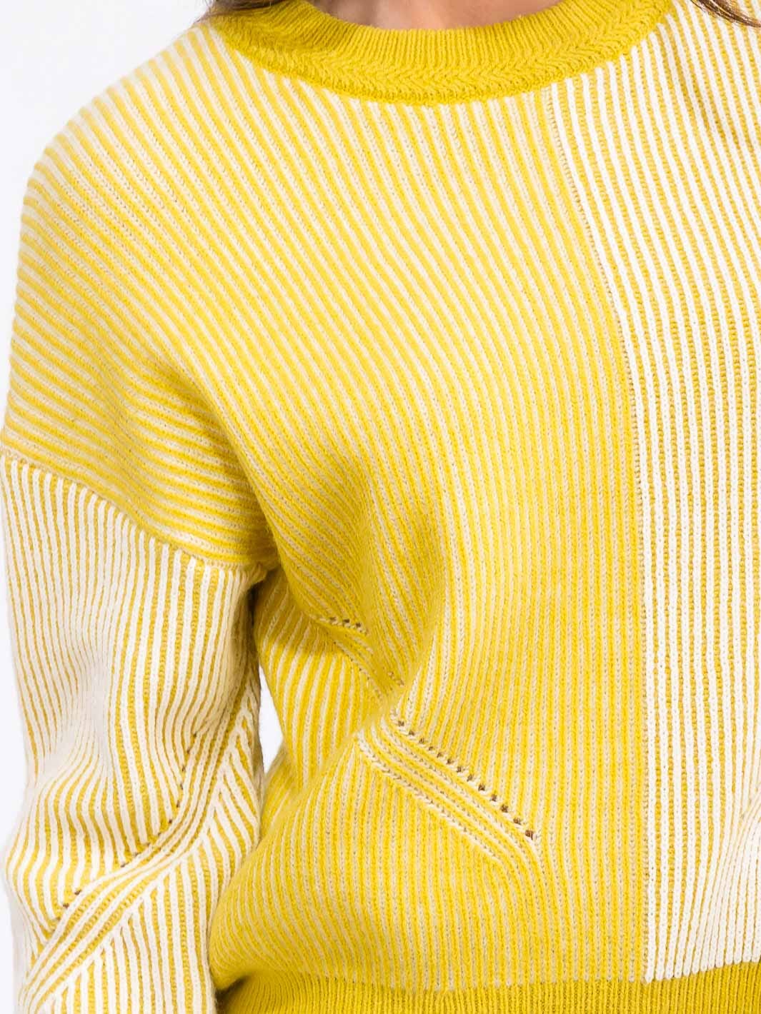 WOMEN'S LONG SLEEVE COLORBLOCK KNITTED PULLOVER SWEATER