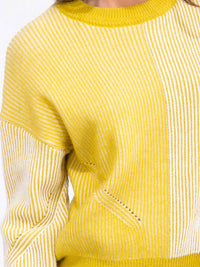 WOMEN'S LONG SLEEVE COLORBLOCK KNITTED PULLOVER SWEATER