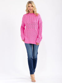 WOMEN'S LONG SLEEVE DETAILED KNIT PULLOVER SWEATER