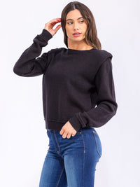 WOMEN'S LONG SLEEVE PADDED SHOULDER BLOUSE