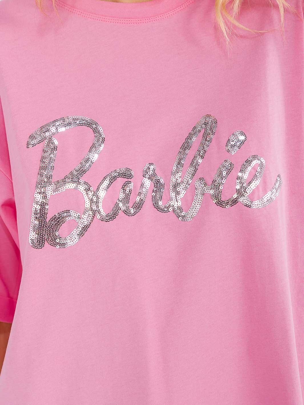 WOMEN'S SHORT SLEEVE SEQUINS GRAPHIC SHIRT