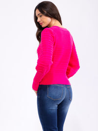 WOMEN'S LONG PUFF SLEEVE SQUARE NECK BLOUSE