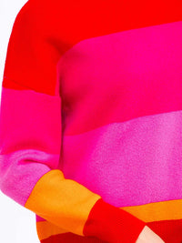 WOMEN'S LONG SLEEVE COLORBLOCK PULLOVER SWEATER