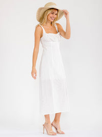 WOMEN'S SLEEVELESS EYELET DETAILED MAXI DRESS