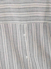 WOMEN'S SHORT SLEEVE V-NECK BACK DETAILED STRIPES BLOUSE