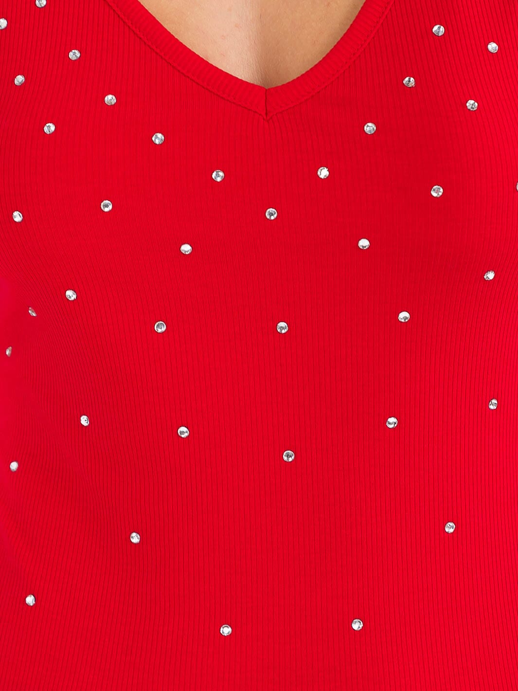 WOMEN'S SLEEVELESS V-NECK STUDS DETAILED TANK TOP