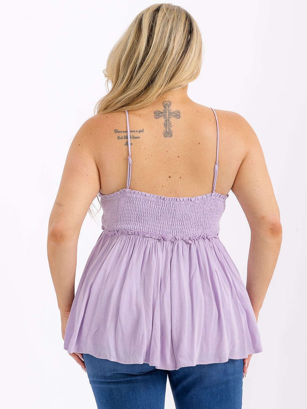 PLUS SIZE SLEEVELESS V-NECK TIERED TUNIC BLOUSE