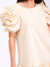 WOMEN'S SHORT PUFF SLEEVE LOOSE FIT MINI DRESS