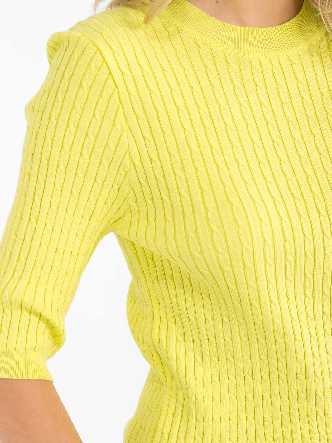 WOMEN'S SHORT SLEEVE RIBBED DETAILED BLOUSE