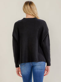 WOMEN'S LONG SLEEVE PULLOVER DETAILED SWEATER