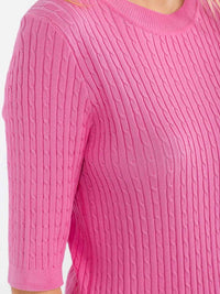 WOMEN'S SHORT SLEEVE RIBBED DETAILED BLOUSE