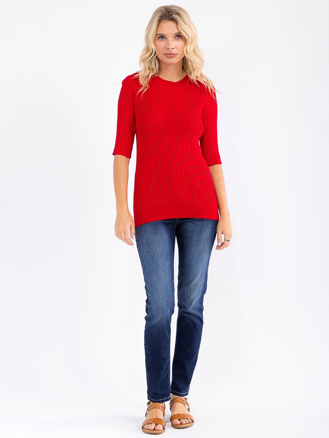 WOMEN'S SHORT SLEEVE RIBBED DETAILED BLOUSE