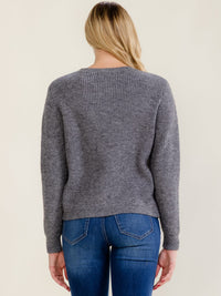 WOMEN'S LONG SLEEVE PULLOVER FLOWER CROCHET SWEATER