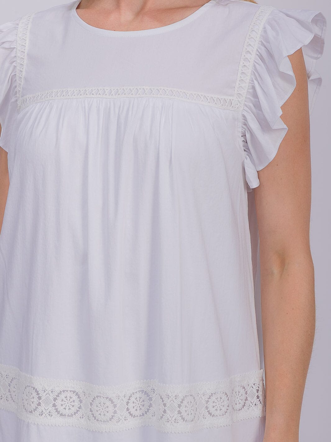 WOMEN'S RUFFLE SLEEVE TRIM DETAILED TIERED TUNIC MINI DRESS