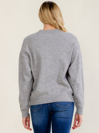 WOMEN'S LONG SLEEVE SEQUINS DETAILED PULLOVER SWEATER