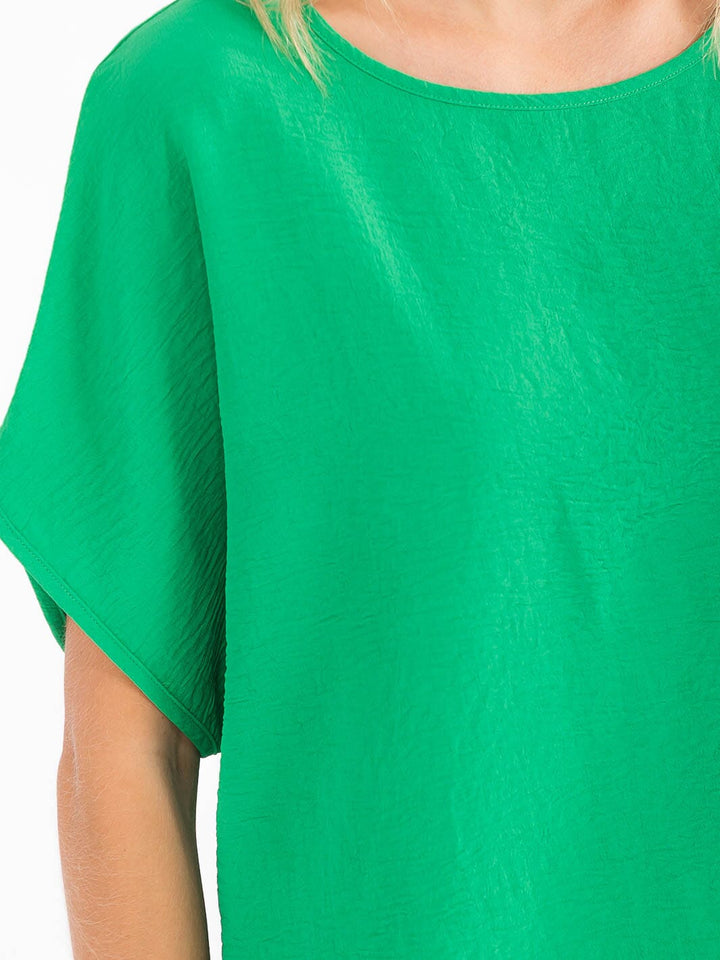 WOMEN'S SHORT SLEEVE HIGH-LOW LOOSE FIT BLOUSE