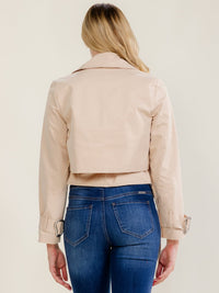 WOMEN'S LONG SLEEVE BELTED WRAP JACKET
