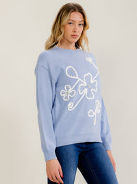 WOMEN'S LONG SLEEVE PEARL DETAILED PULLOVER SWEATER