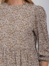 WOMEN'S 3/4 SLEEVE FLOWER PEPLUM BLOUSE