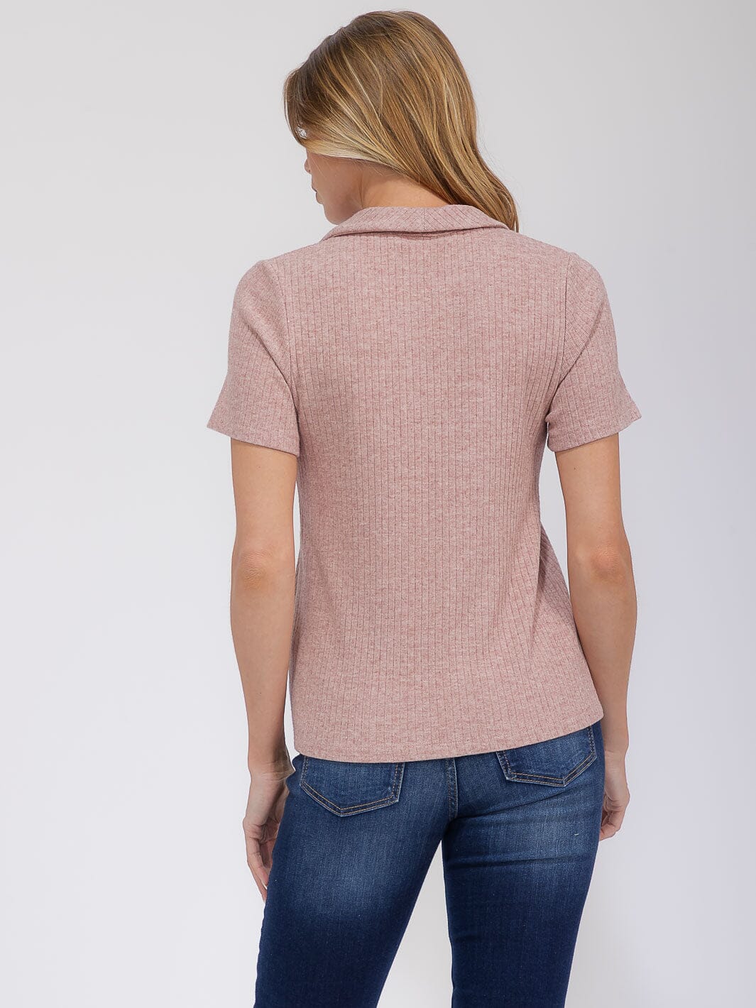 WOMEN'S SHORT SLEEVE BUTTON UP BLOUSE