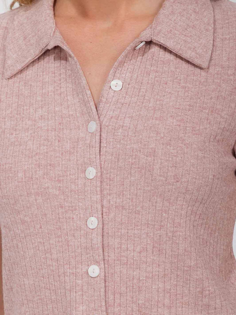 WOMEN'S SHORT SLEEVE BUTTON UP BLOUSE