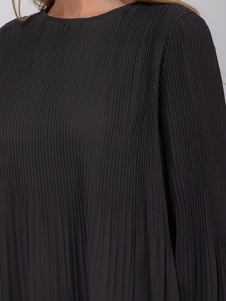 WOMEN'S LONG SLEEVE PLEATED BLOUSE