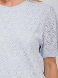 WOMEN'S SHORT SLEEVE DETAILED BLOUSE