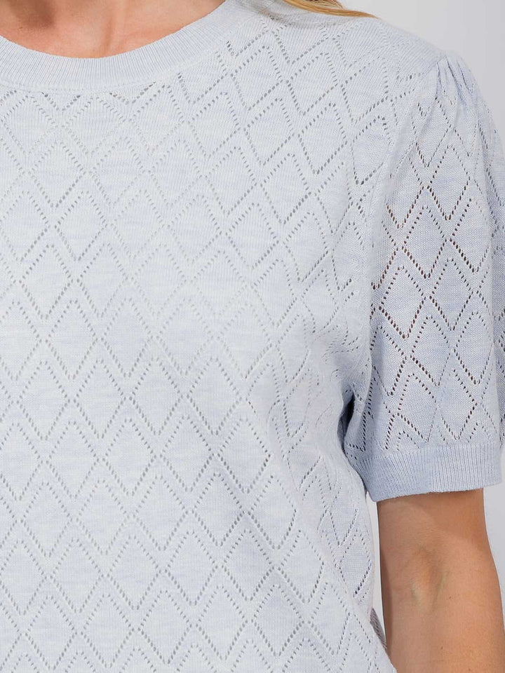 WOMEN'S SHORT SLEEVE DETAILED BLOUSE