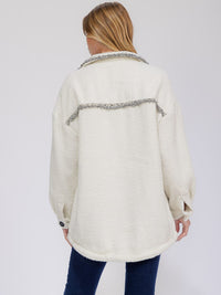WOMEN'S LONG SLEEVE BUTTON CLOSURE FRONT POCKETS JACKET
