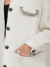 WOMEN'S LONG SLEEVE BUTTON CLOSURE FRONT POCKETS JACKET
