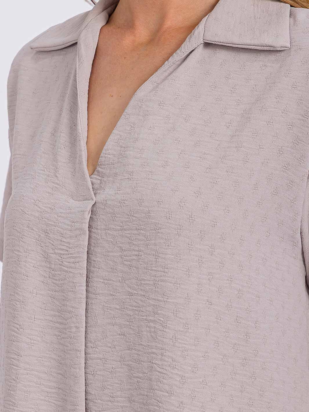 WOMEN'S SHORT SLEEVE V-NECK HIGH-LOW BLOUSE