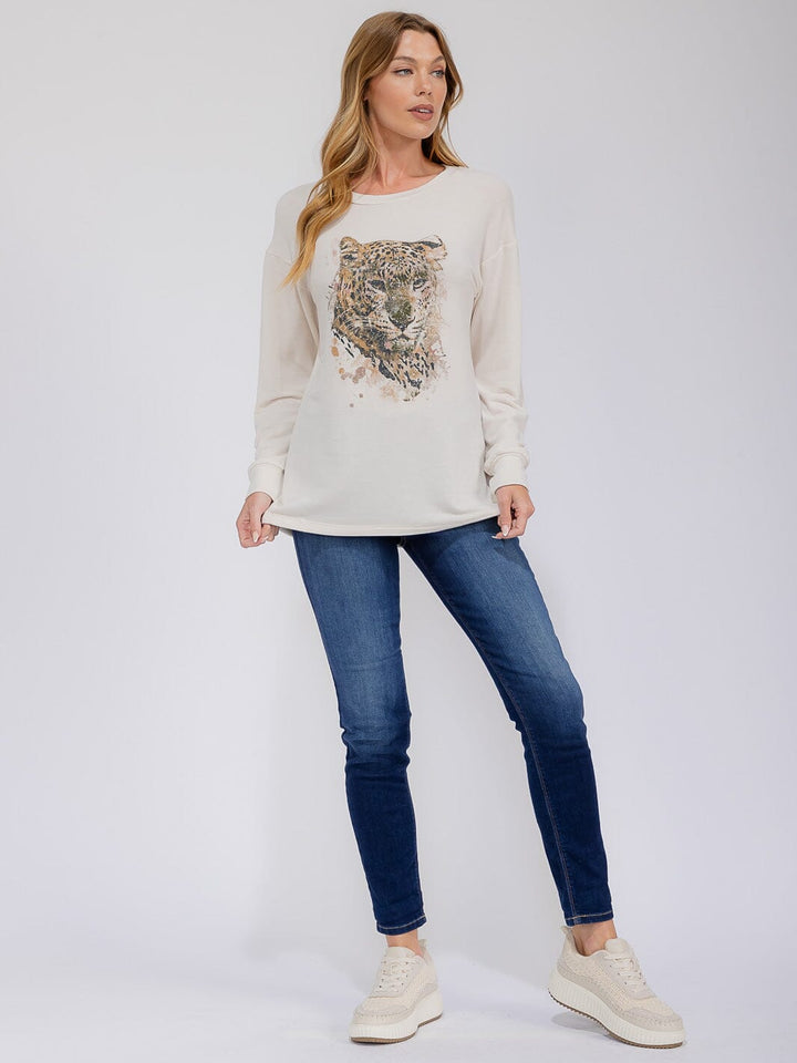 WOMEN'S LONG SLEEVE GRAPHIC TOP