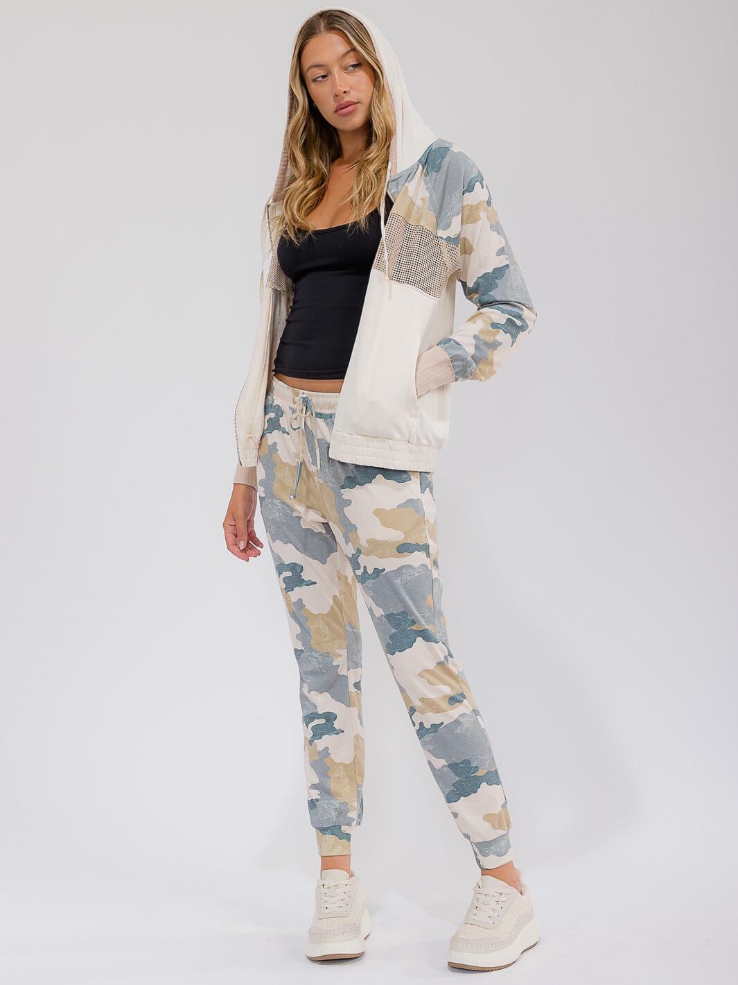 WOMEN'S ELASTIC WAIST FRONT POCKETS DISTRESS JOGGER PANTS (Copy)