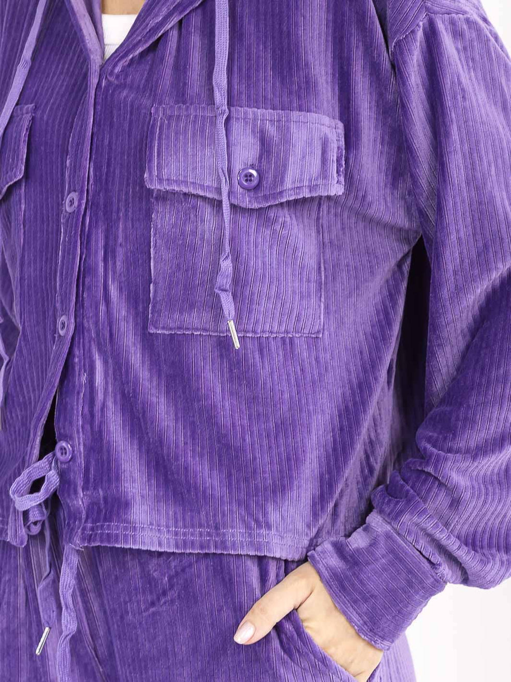 WOMEN'S LONG SLEEVE HOODED SWEATER & WIDE LEG PANTS SOLID RIBBED 2PC. SET