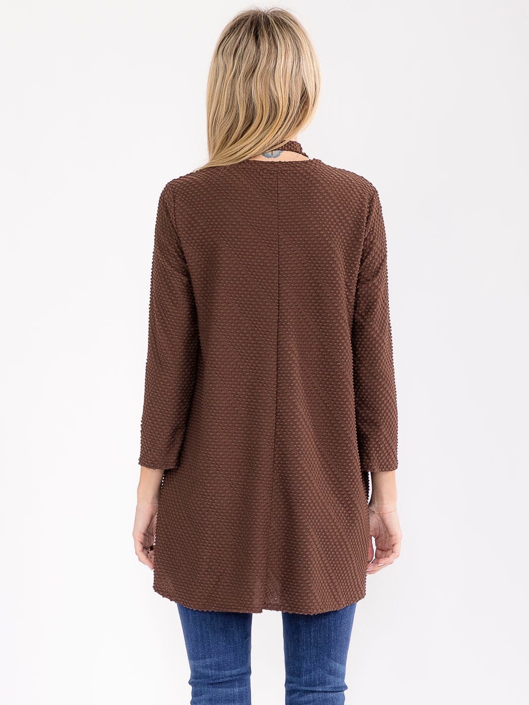 WOMEN'S 3/4 SLEEVE W/SCARF DETAILED TUNIC BLOUSE