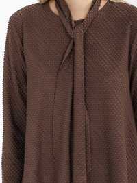 WOMEN'S 3/4 SLEEVE W/SCARF DETAILED TUNIC BLOUSE