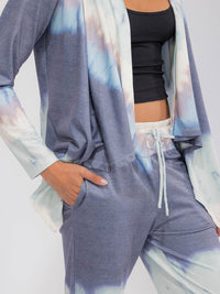WOMEN'S ELASTIC WAIST FRONT POCKETS TIE DYE PANTS
