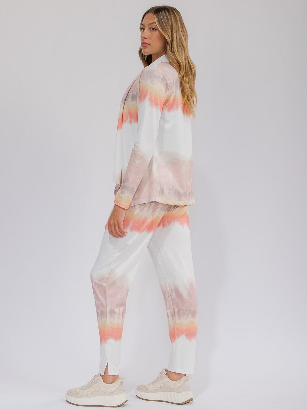 WOMEN'S ELASTIC WAIST FRONT POCKETS TIE DYE PANTS