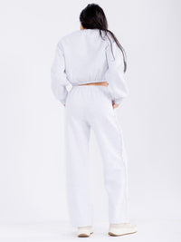 WOMEN'S LONG SLEEVE SWEATER & WIDE LEG PANTS TRIM DETAILED 2PC. SET