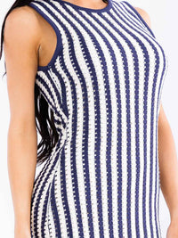 WOMEN'S SLEEVELESS COLORBLOCK KNITTED BODYCON MINI DRESS