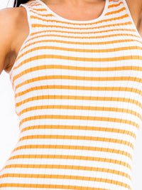 WOMEN'S SLEEVELESS COLORBLOCK KNITTED BODYCON MAXI DRESS