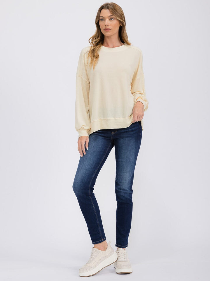 WOMEN'S LONG SLEEVE SOLID TOP