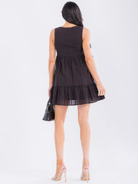 WOMEN'S SLEEVELESS SQUARE NECK TUNIC MINI DRESS