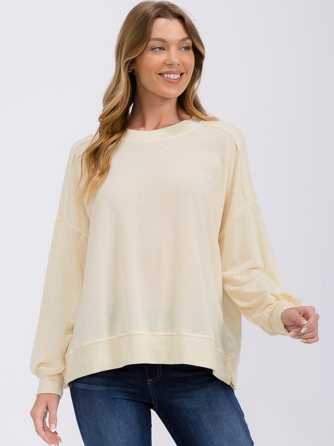 WOMEN'S LONG SLEEVE SOLID TOP