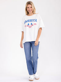 WOMEN'S SHORT SLEEVE GRAPHIC TOP