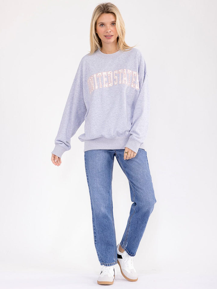 WOMEN'S LONG SLEEVE GRAPHIC PULLOVER SWEATER