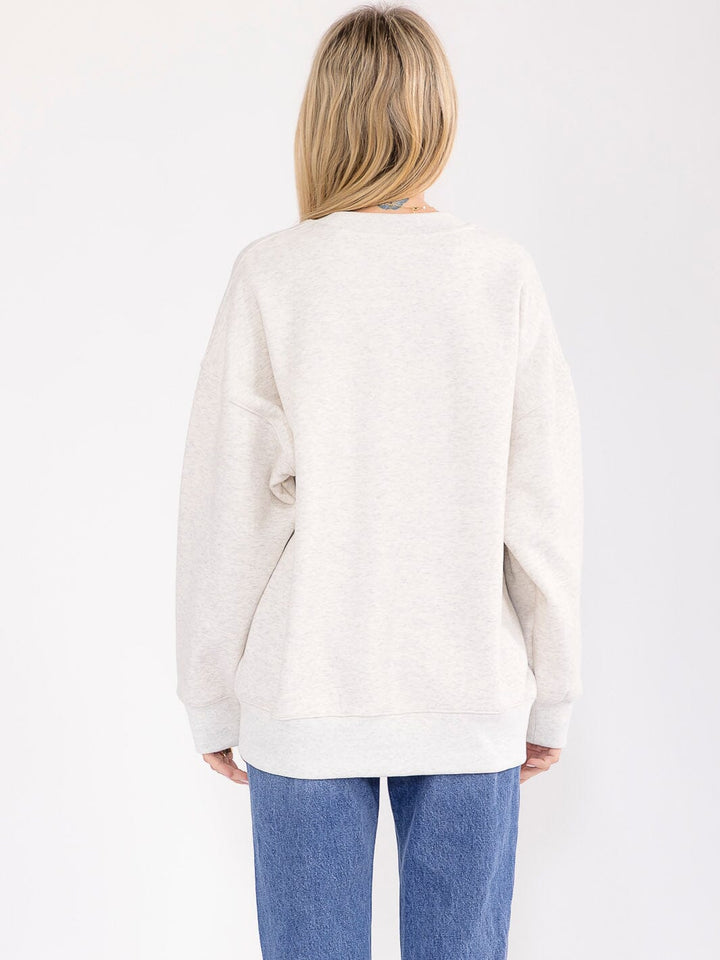 WOMEN'S LONG SLEEVE GRAPHIC PULLOVER SWEATER